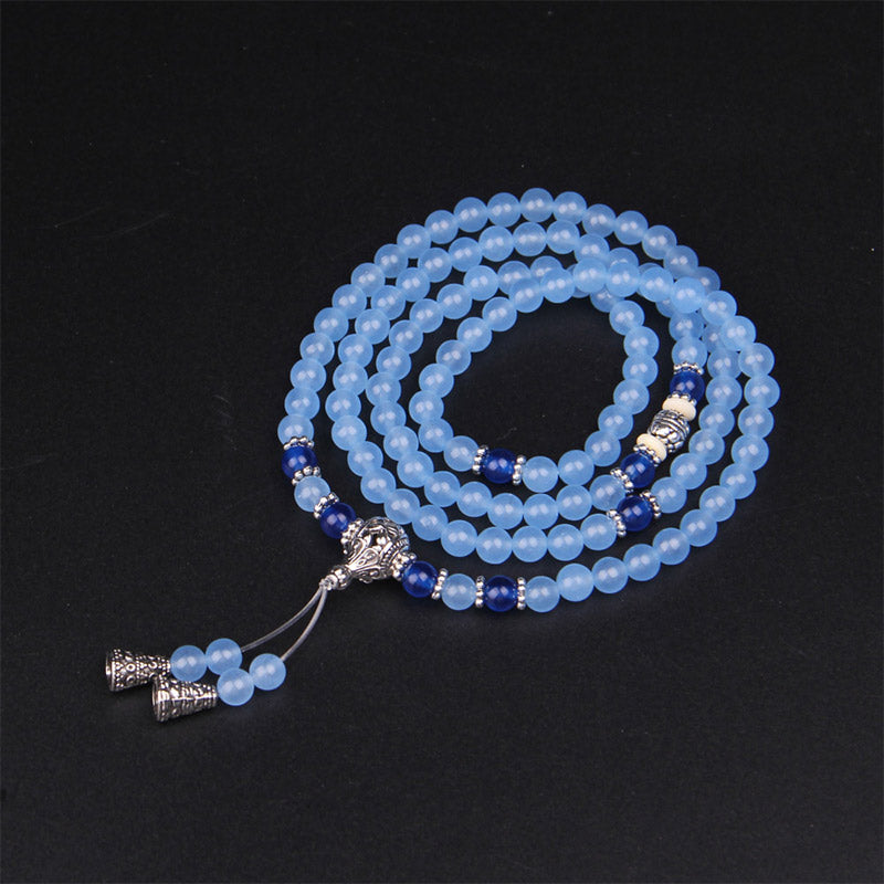 KarmaRipple's 108 Beadwork Blue Gemstone Balancing Bracelet Mala p4