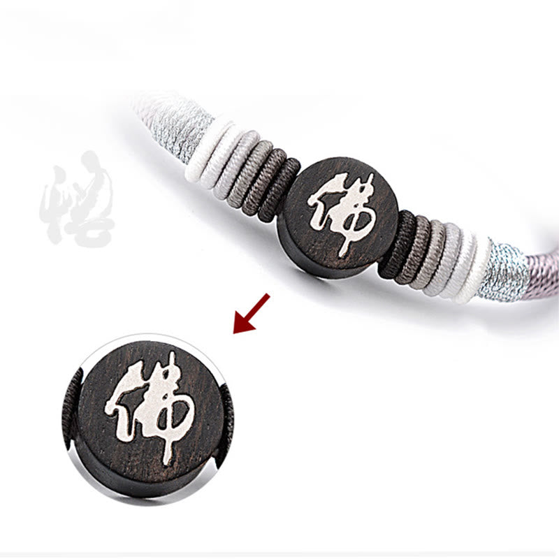 KarmaRipple's Buddha Character Ebony Handcrafted Rope Bracelet p15