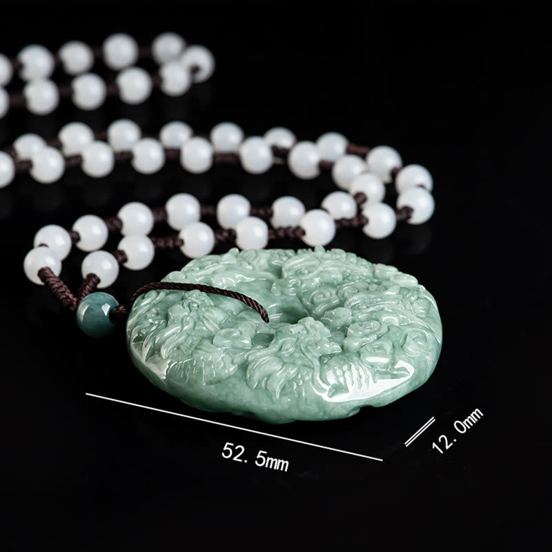 KarmaRipple's Year of the Dragon Authentic Jade Nine Dragons Peace Buckle Protection Pendant Necklace p8