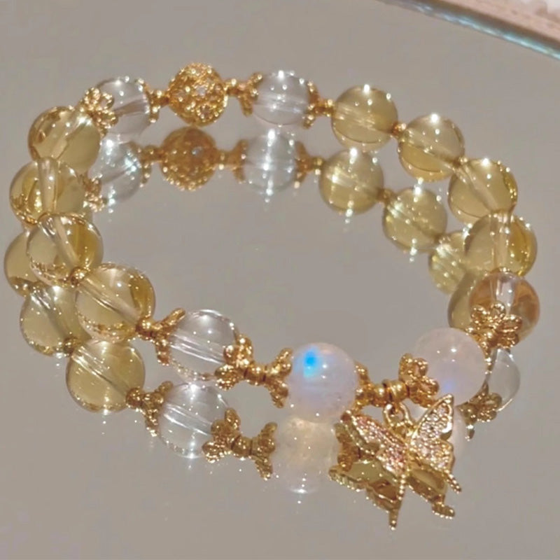 KarmaRipple's Citrine Moonstone Butterfly Talisman Prosperity Protection Bracelet p3