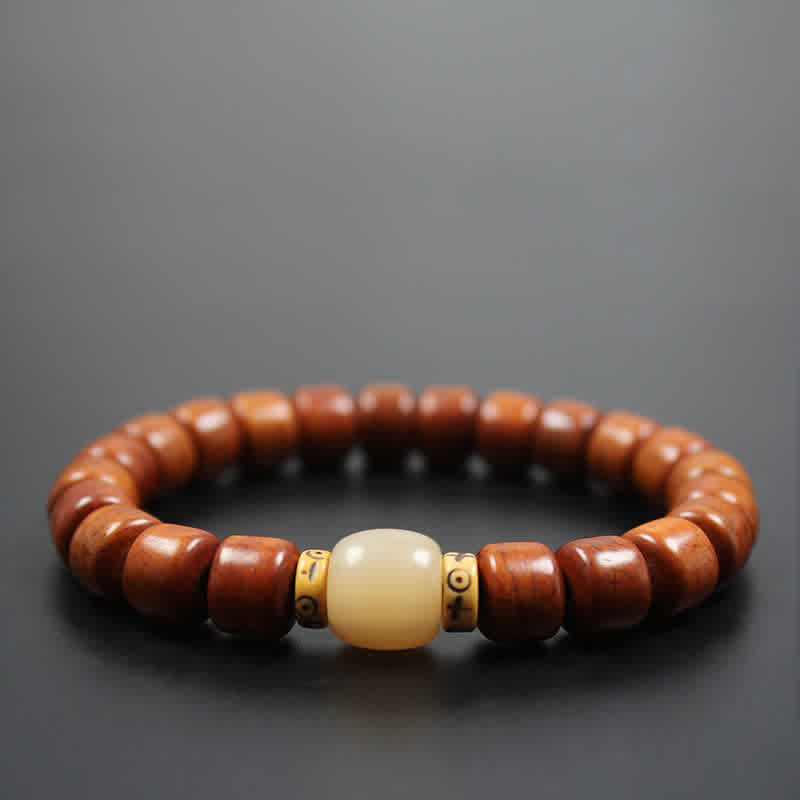 KarmaRipple's Tibetan Yak Bone Om Mani Padme Hum Strength Bracelet p12