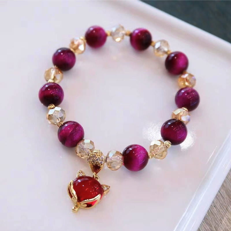 KarmaRipple's Red Tiger Eye PiXiu Fox Protection Self Confidence Bracelet p1
