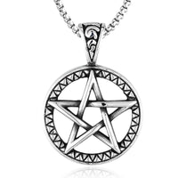 KarmaRipple's Pentagram Titanium Steel Balance Pendant Necklace