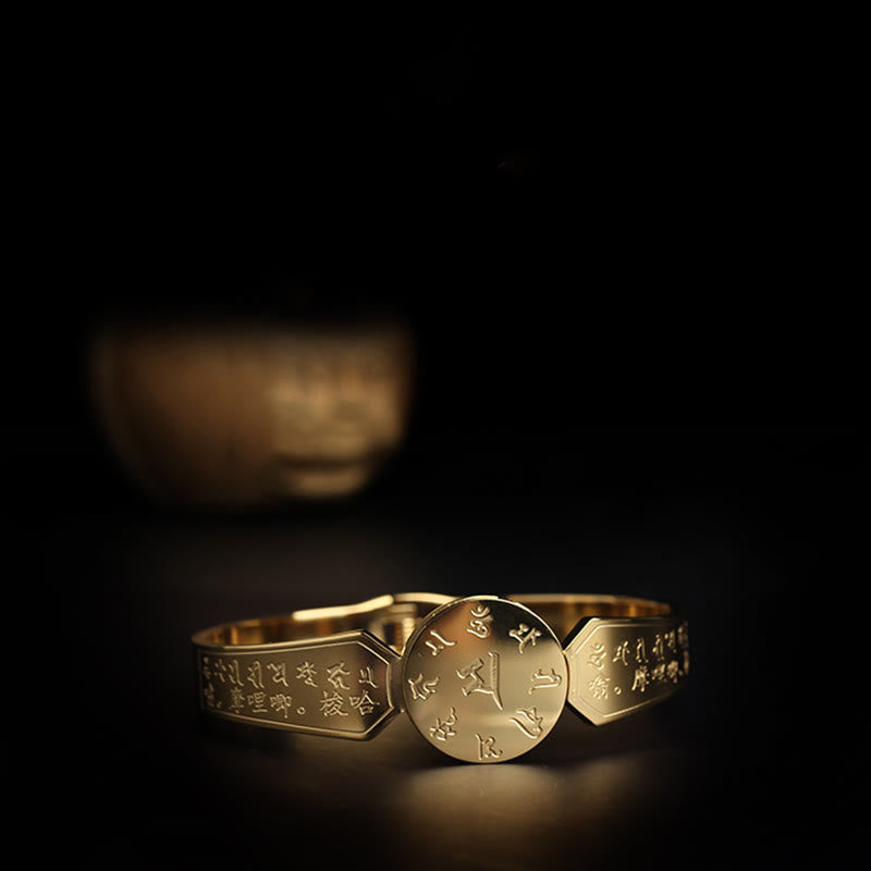 KarmaRipple's Yin Yang Lotus Om Mani Padme Hum Mantra Titanium Steel Balance Bracelet Bangle p22