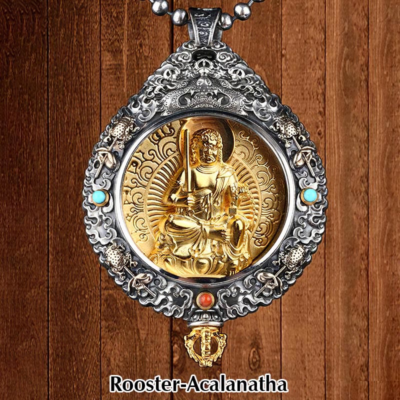 KarmaRipple's Chinese Zodiac Natal Buddha Thangka Nine Palaces Eight Diagrams Wealth Rotatable Pendant Necklace p7