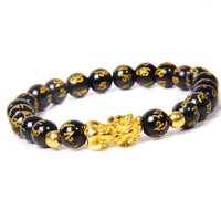 KarmaRipple's FengShui Fortunate Pixiu Obsidian Wealth Bracelet