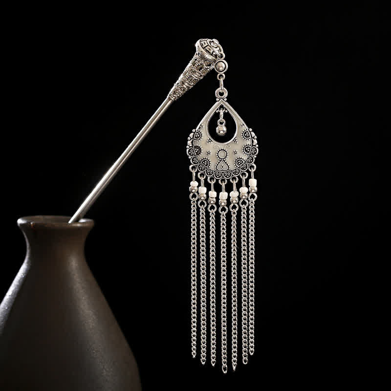 KarmaRipple's Water Drop Lily of the Valley Flowers Tassels Confidence Hairpin p16