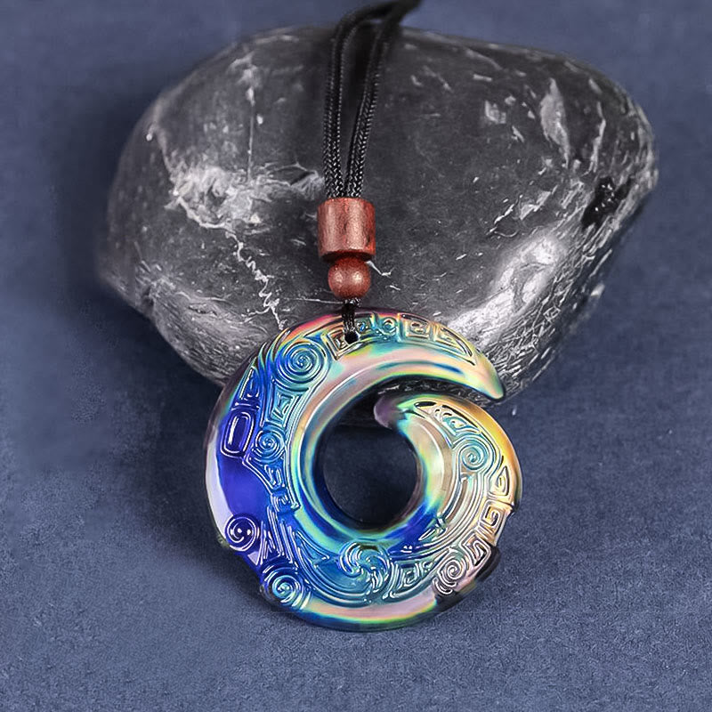 KarmaRipple's Color-Changing One's Fortune Improves Design Pattern Liuli Gemstone Pendant Necklace p13