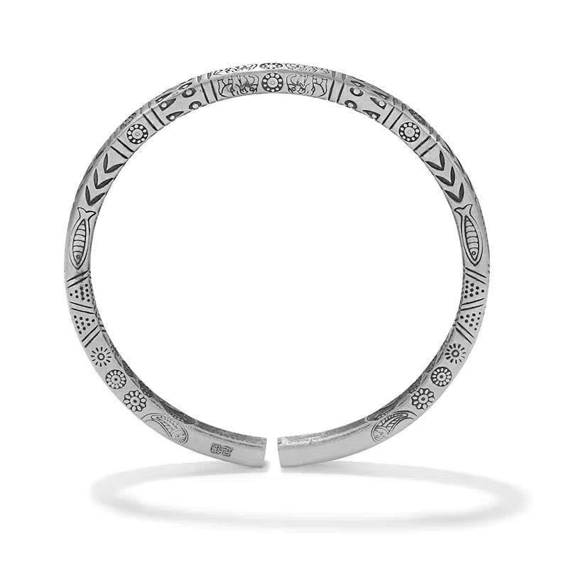 KarmaRipple's Koi Fish Elephant Sun Totem Fortune Wealth Cuff Bracelet Bangle p4