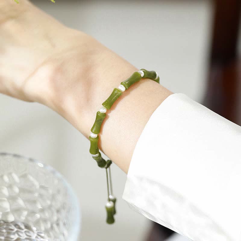 KarmaRipple's Authentic Peridot Bamboo Pattern Love Peace Bracelet p6