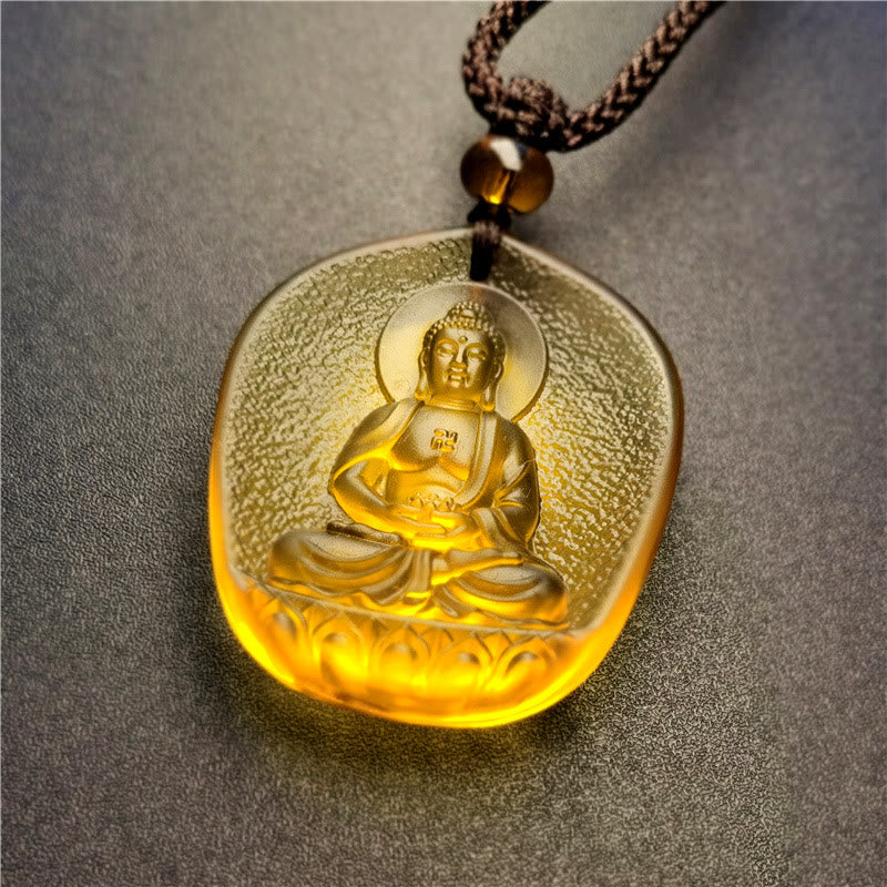 KarmaRipple's Chinese Zodiac Natal Buddha Blessing Liuli Gemstone Compassion Pendant Necklace p15