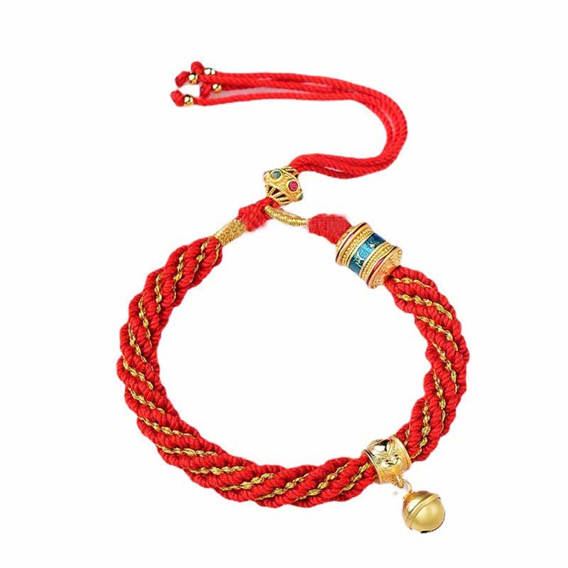KarmaRipple's Tibetan Handmade Fortune Protection Thangka Prayer Wheel Bell Talisman Braid String Bracelet p16