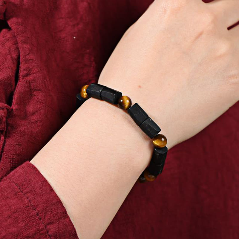 KarmaRipple's Authentic Black Tourmaline Tiger Eye Positive Bracelet p9