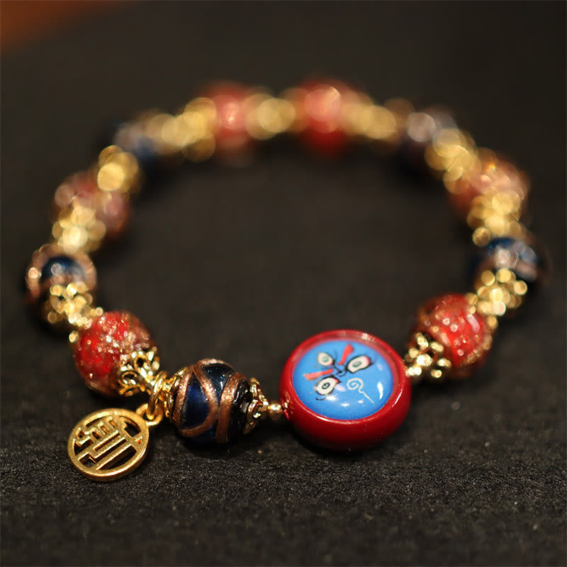 KarmaRipple's Tibetan Gold Swallowing Beast Family Five God Of Wealth Thangka Fortune Bead Bracelet p13