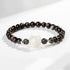 Silver Sheen Obsidian&White Agate(Wrist Circumference 14-15cm)