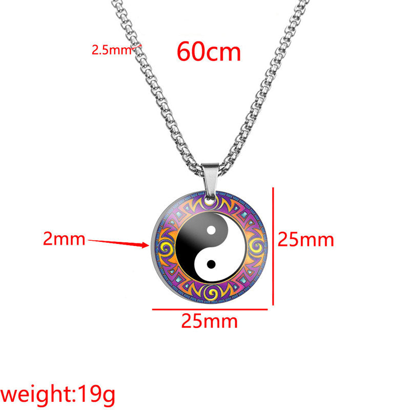KarmaRipple's Yin Yang Koi Fish Dragon Titanium Steel Balance Pendant Necklace ( p16