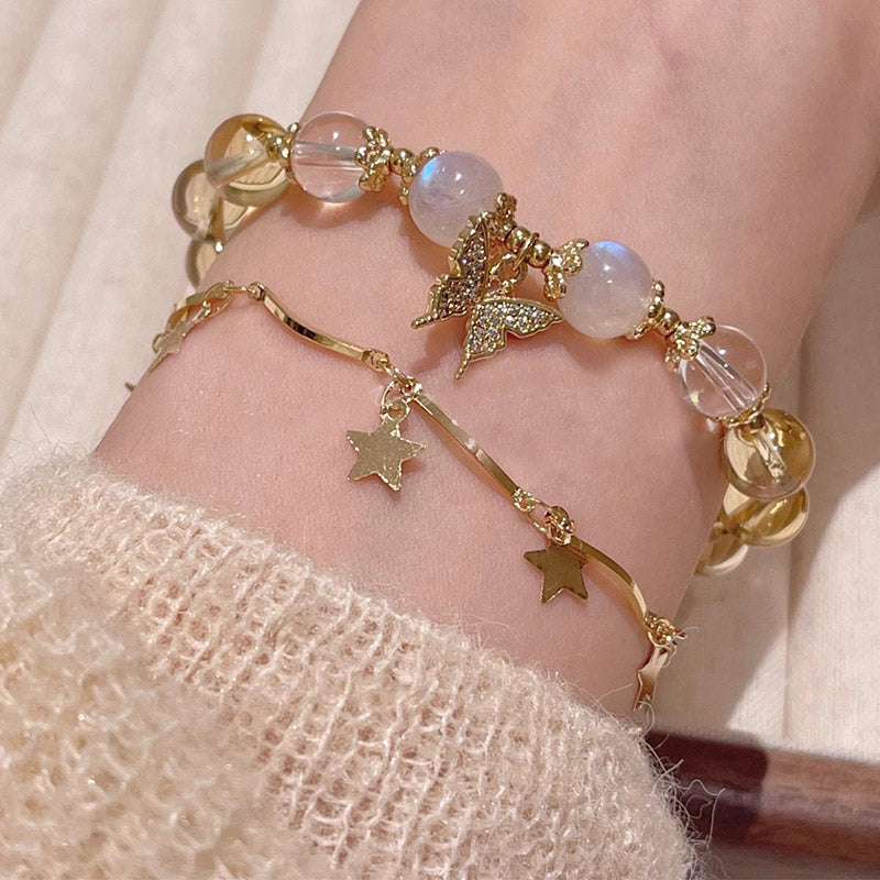 KarmaRipple's Citrine Moonstone Butterfly Talisman Prosperity Protection Bracelet p9