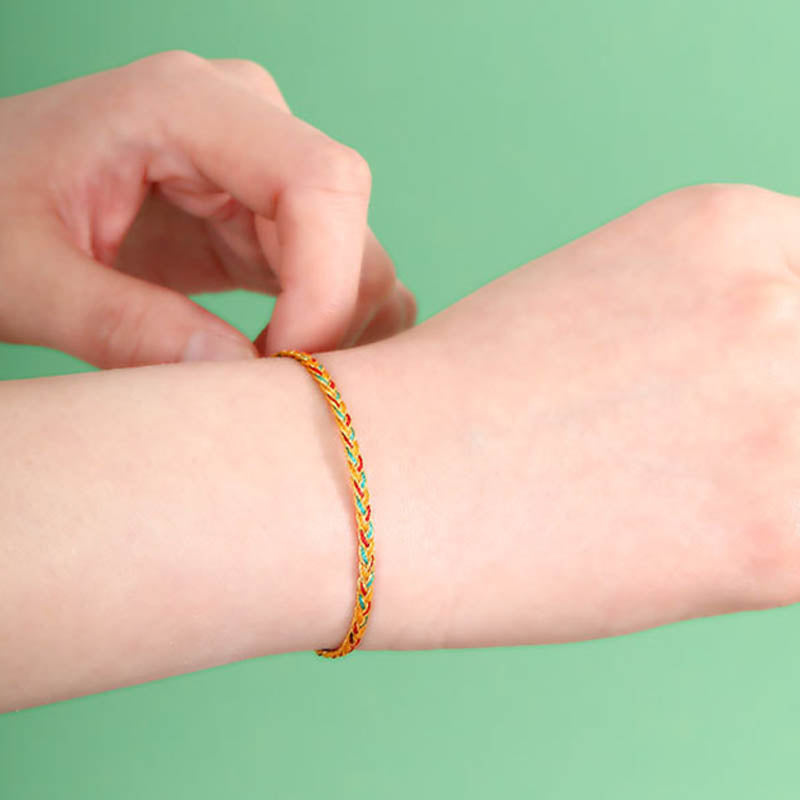 KarmaRipple's Handmade Multicolored Dragon Scale Pattern Braid String Bracelet p9