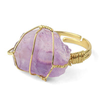 KarmaRipple's Authentic Gemstone Gemstone Amethyst Adjustable Ring