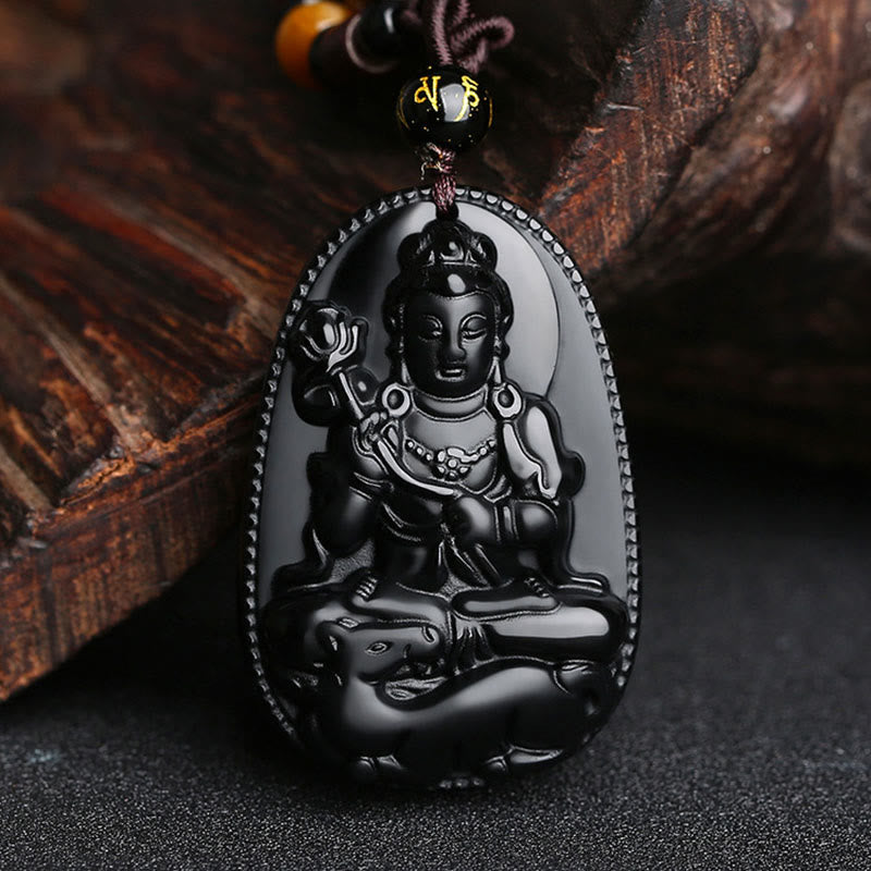KarmaRipple's Chinese Zodiac Natal Buddha Authentic Black Obsidian Purification Pendant Necklace p8