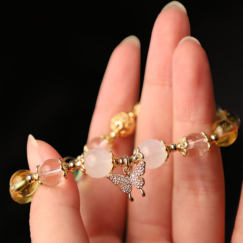 KarmaRipple's Citrine Moonstone Butterfly Talisman Prosperity Protection Bracelet p7