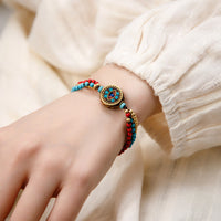 KarmaRipple's Tibetan Turquoise Om Mani Padme Hum Protection Strength Bracelet