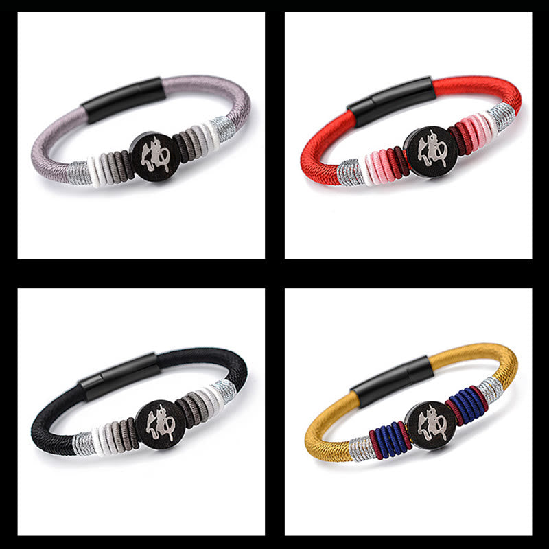 KarmaRipple's Buddha Character Ebony Handcrafted Rope Bracelet p22