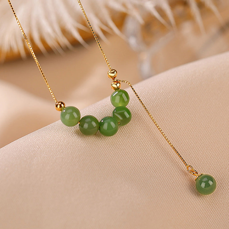 KarmaRipple's 925 Sterling Silver Cyan Jade Beadwork Balancing Pendant Necklace p8