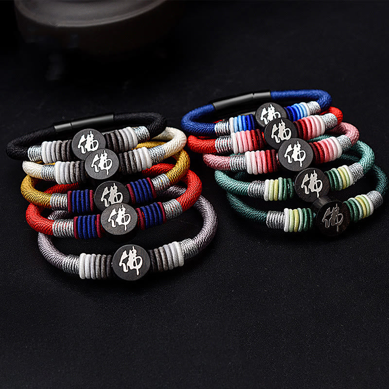 KarmaRipple's Buddha Character Ebony Handcrafted Rope Bracelet p10