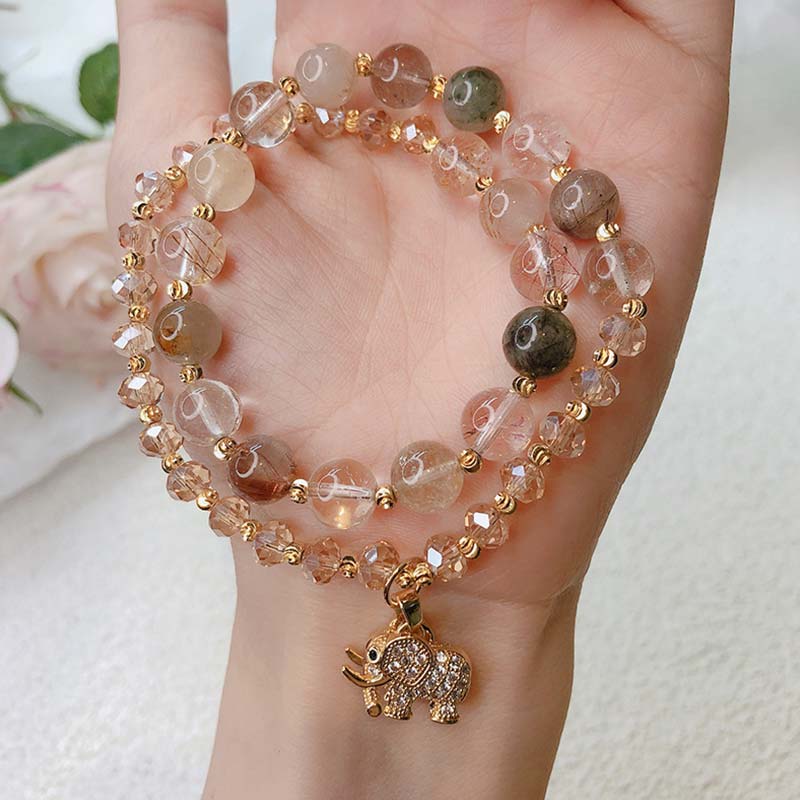 KarmaRipple's Rose Quartz Elephant Balancing Energy Talisman Bracelet p6