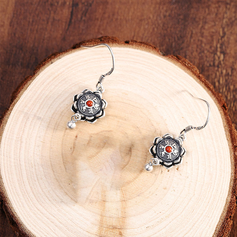 KarmaRipple's 925 Sterling Silver Om Mani Padme Hum Lotus Peace Pendant Necklace Earrings p9