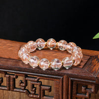 KarmaRipple's Gold Swallowing Beast Family Talisman Luminous Fluorescent Liuli Glass Bead Success Bracelet