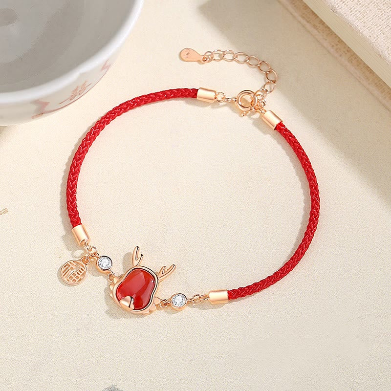 KarmaRipple's ???A Flash Sale- 925 Sterling Silver Year of the Dragon Authentic Red Agate Dragon Attract Fortune Fu Character Strength Bracelet Pendant Necklace Earrings p18
