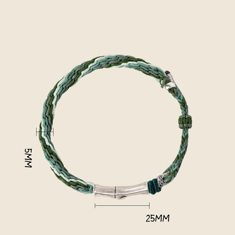 KarmaRipple's 925 Sterling Silver Bamboo Reincarnation Weave Fortune Protection String Bracelet p15
