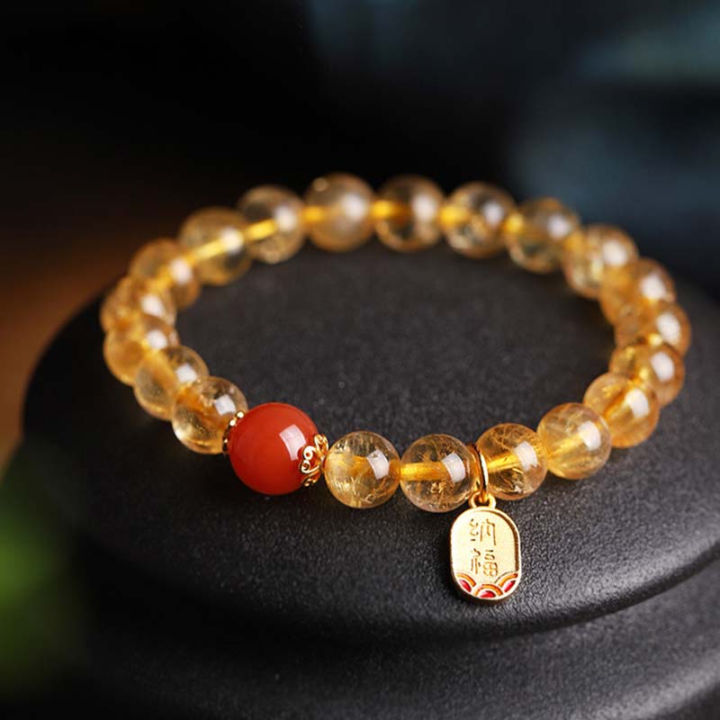 KarmaRipple's Citrine Red Agate Fortune Talisman Bracelet p8