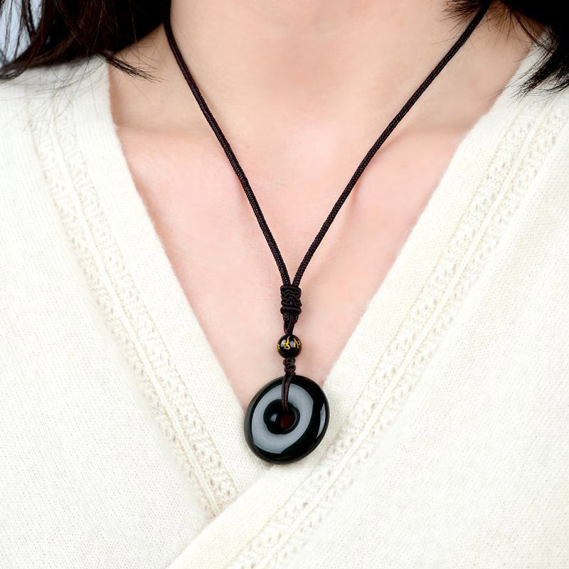 KarmaRipple's Tibetan Obsidian Protection Pendant p7