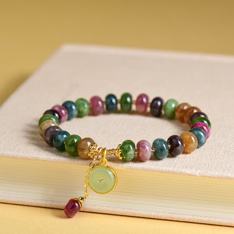 KarmaRipple's Colorful Tourmaline Cute Flower Rabbit Talisman Love Bracelet p5