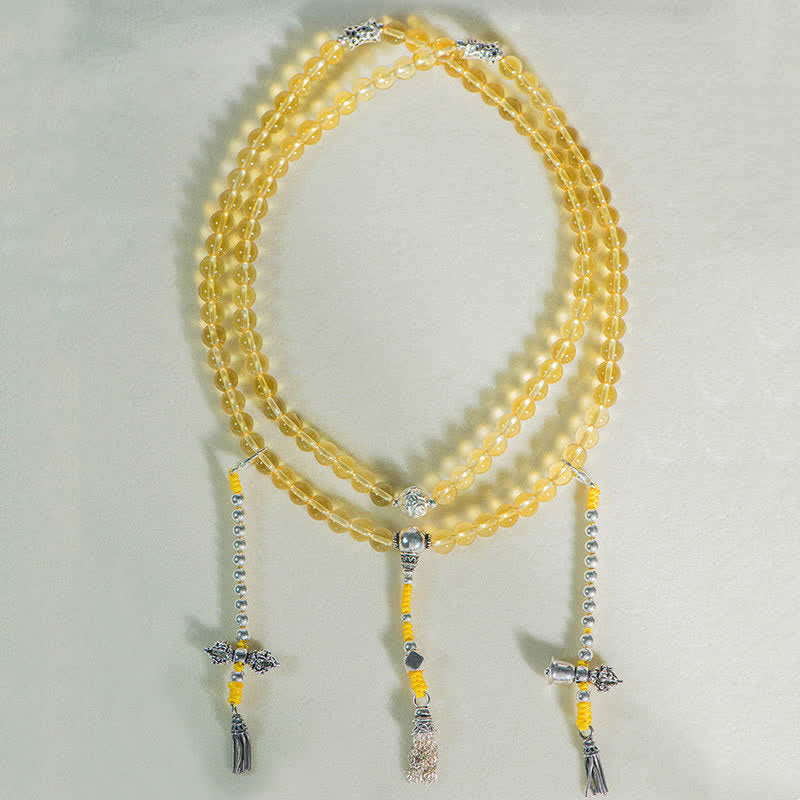 KarmaRipple's 108 Mala Beadwork 925 Sterling Silver Authentic Citrine Red Agate Ivory Jade Prosperity Talisman Bracelet p25