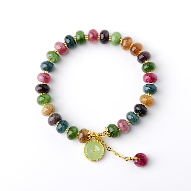 KarmaRipple's Colorful Tourmaline Cute Flower Rabbit Talisman Love Bracelet p7
