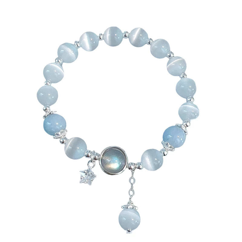 KarmaRipple's Cat's Eye Moonstone Butterfly Star Talisman Support Bracelet p17