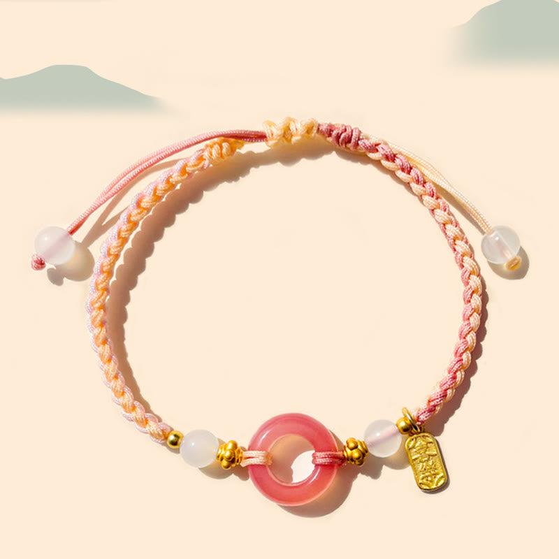 KarmaRipple's Peace And Joy Agate Peace Buckle Auspicious Handmade Woven Bracelet p7