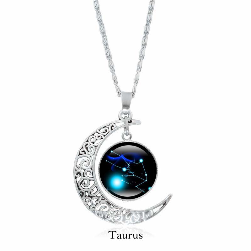 KarmaRipple's 12 Constellations of the Zodiac Moon Protection Pendant Chain Necklace p26