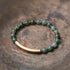 Moss Agate Single Wrap Bracelet / 15cm