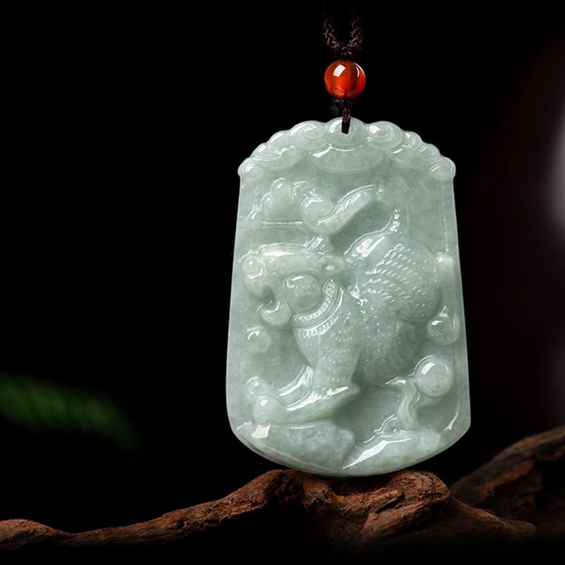 KarmaRipple's Authentic Jade 12 Chinese Zodiac Abundance Amulet Necklace Pendant p21