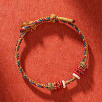 KarmaRipple's Handmade Dunhuang Color Fortune Braid String Bracelet