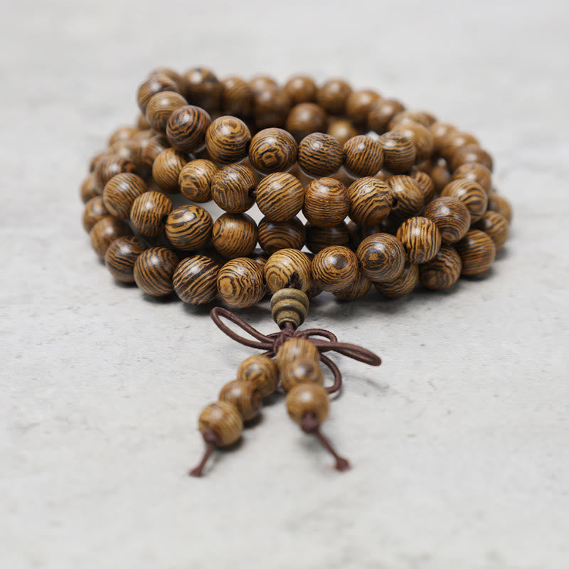KarmaRipple's 108 Mala Beadwork Bracelet Prayer Meditation Sandalwood Elastic p18