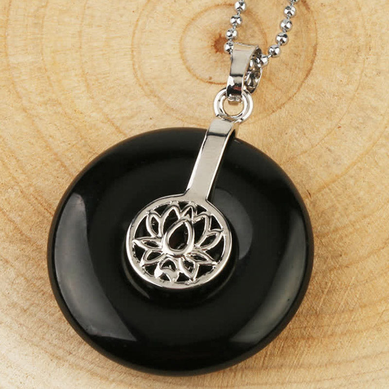 KarmaRipple's Various Gemstone Amethyst Pink Gemstone Lotus Balancing Pendant Necklace p35