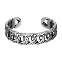 KarmaRipple's Tibetan Om Mani Padme Hum Mantra Titanium Steel Peace Cuf Bangle Bracelet