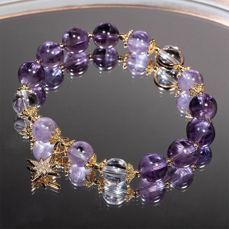 KarmaRipple's Authentic Amethyst Inner Peace Balancing Star Talisman Bracelet p7