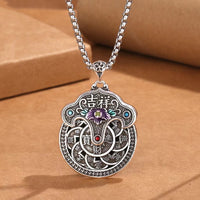 KarmaRipple's Peony Flower Bronze Coins Wealth Pendant Necklace